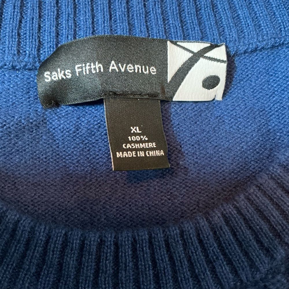 MEN’S SAKS FIFTH AVENUE 100% CASHMERE SWEATER! EUC! XL - Picture 2 of 7